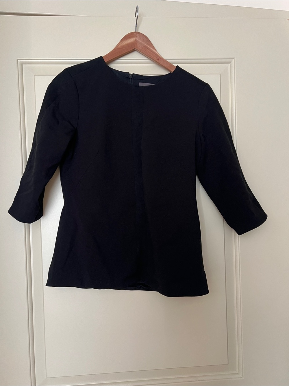 Women's Black 3/4 Sleeve Crewneck Tunic